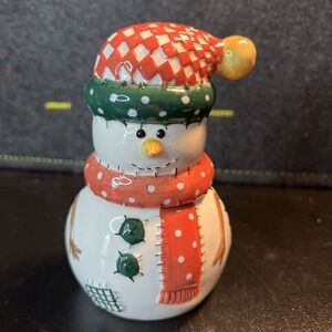 Stackable Snowman Salt & Pepper‎ Shakers Christmas Holiday Winter Santa Hat
